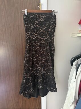 bebe Black Lace High-Low Mermaid Skirt